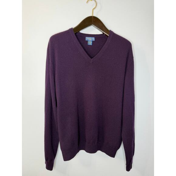 JOSEPH & LYMAN CASHMERE V Neck Long Sleeve Sweater Men's XL Preppy - Picture 5 of 9